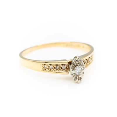 10K Yellow Gold 0.15TW SI1 G to H Round Diamond Ring [OECR10112-12]