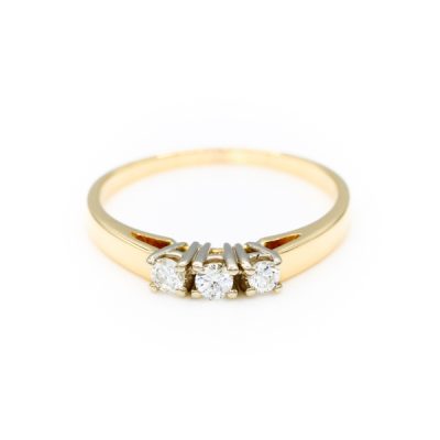14K Two-Tone Gold 0.20TW SI1 G to H Round Diamond Band Ring [OECR10113-12]