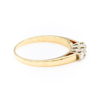 14K Two-Tone Gold 0.20TW SI1 G to H Round Diamond Band Ring [OECR10113-12]