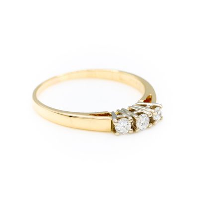 14K Two-Tone Gold 0.20TW SI1 G to H Round Diamond Band Ring [OECR10113-12]