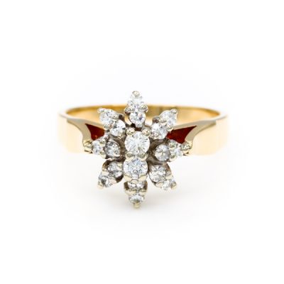 14K Two-Tone Gold 0.33TW SI1 G to H Round Diamond Ring [OECR10114-12]