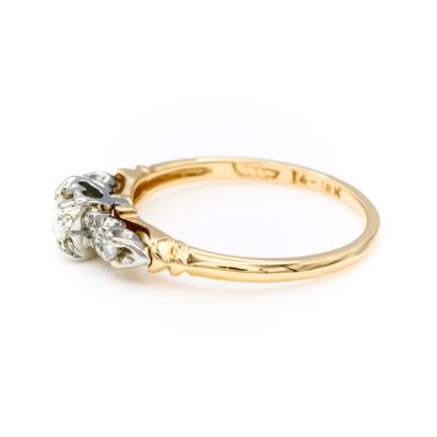 14-18K Two-Tone Gold 0.15CT VS2 G to H Round Diamond Ring [OECR10115-12]