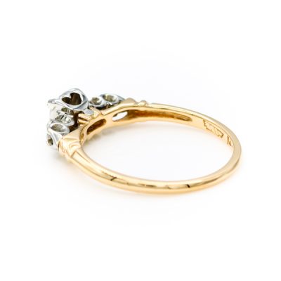 14-18K Two-Tone Gold 0.15CT VS2 G to H Round Diamond Ring [OECR10115-12]