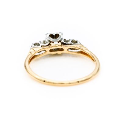 14-18K Two-Tone Gold 0.15CT VS2 G to H Round Diamond Ring [OECR10115-12]