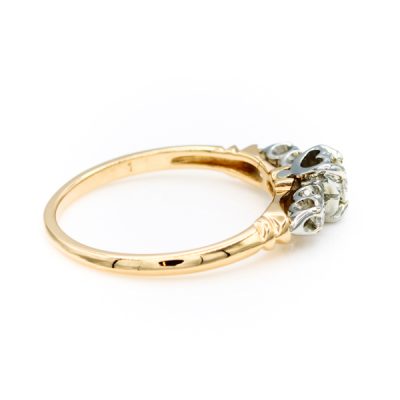 14-18K Two-Tone Gold 0.15CT VS2 G to H Round Diamond Ring [OECR10115-12]