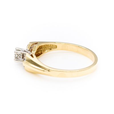 10K Yellow Gold 0.08CT I2 H to I Round Diamond Ring [OECR10121-12]