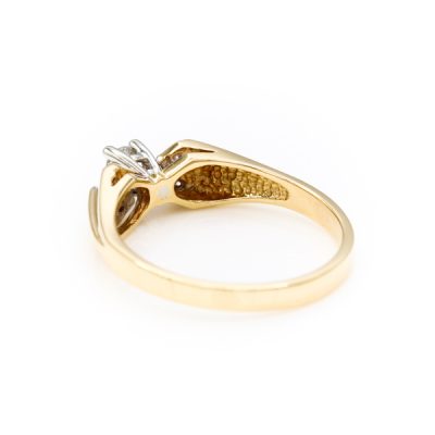 10K Yellow Gold 0.08CT I2 H to I Round Diamond Ring [OECR10121-12]