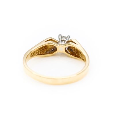 10K Yellow Gold 0.08CT I2 H to I Round Diamond Ring [OECR10121-12]