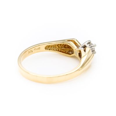 10K Yellow Gold 0.08CT I2 H to I Round Diamond Ring [OECR10121-12]
