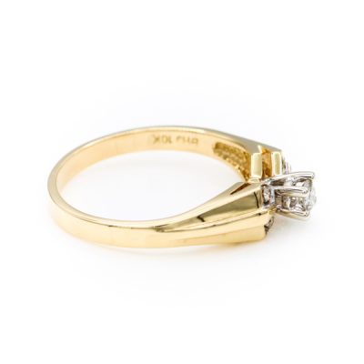 10K Yellow Gold 0.08CT I2 H to I Round Diamond Ring [OECR10121-12]