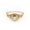 14K Yellow Gold 0.18CT VS2 H to I Round Diamond Ring [OECR10122-12]