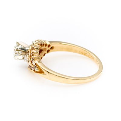 14K Yellow Gold 0.18CT VS2 H to I Round Diamond Ring [OECR10122-12]