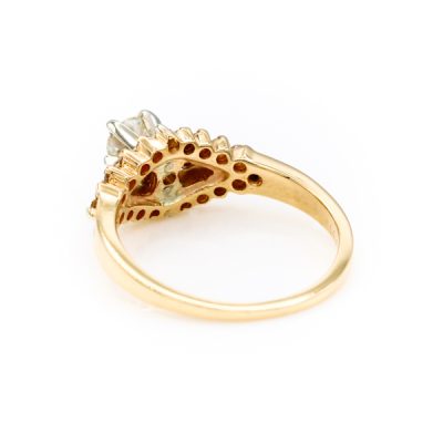14K Yellow Gold 0.18CT VS2 H to I Round Diamond Ring [OECR10122-12]