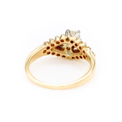 14K Yellow Gold 0.18CT VS2 H to I Round Diamond Ring [OECR10122-12]