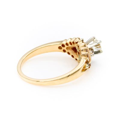 14K Yellow Gold 0.18CT VS2 H to I Round Diamond Ring [OECR10122-12]