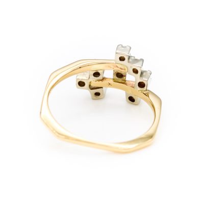 14K Yellow Gold 0.16TW VS2 H to I Round Diamond Ring [OECR10123-12]