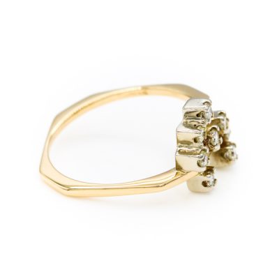14K Yellow Gold 0.16TW VS2 H to I Round Diamond Ring [OECR10123-12]