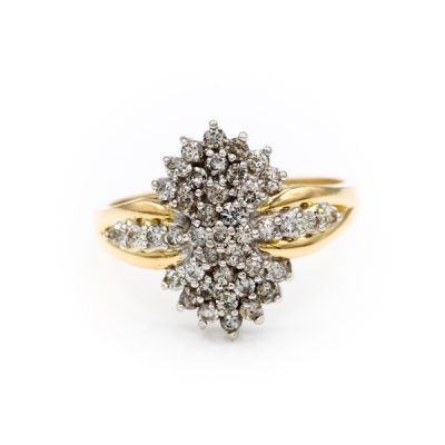 14K Yellow Gold 1.0TW I2 H to I Round Diamond Ring [OECR10124-12]