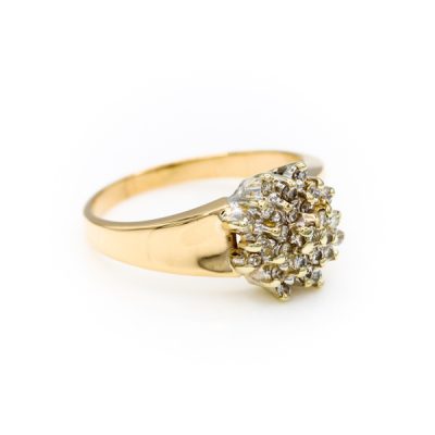 14K Yellow Gold 0.25TW SI2 to I2 H to I Single Cut Diamond Ring [OECR10125-12]