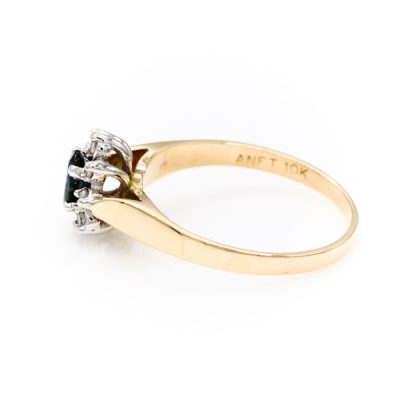 10K Yellow Gold Oval Cut Blue Sapphire & Diamond Ring [OECR10127-12]