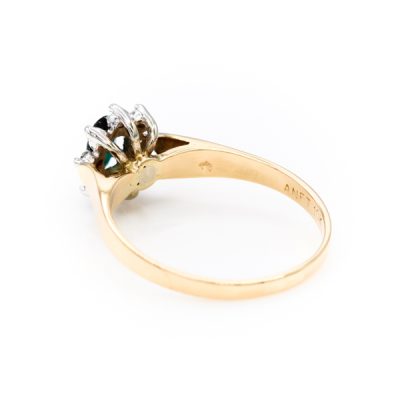 10K Yellow Gold Oval Cut Blue Sapphire & Diamond Ring [OECR10127-12]