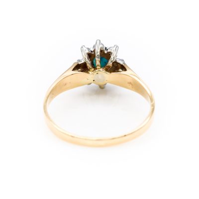 10K Yellow Gold Oval Cut Blue Sapphire & Diamond Ring [OECR10127-12]