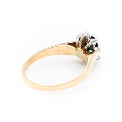 10K Yellow Gold Oval Cut Blue Sapphire & Diamond Ring [OECR10127-12]