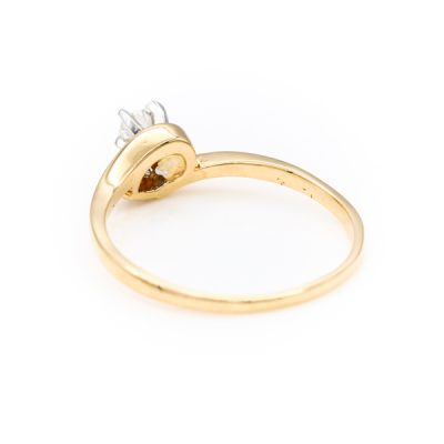 14K Yellow Gold 0.15CT VS2 G to H Round Diamond Ring [OECR10128-12]
