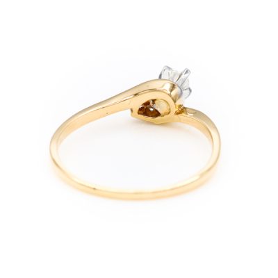 14K Yellow Gold 0.15CT VS2 G to H Round Diamond Ring [OECR10128-12]