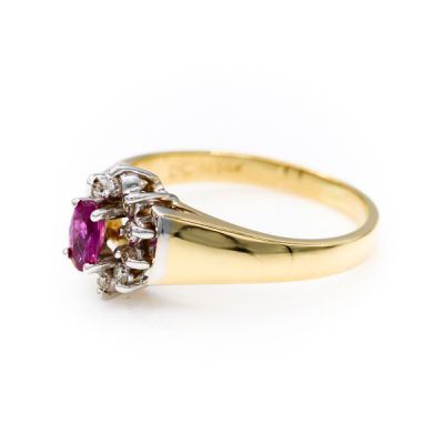 14K Two-Tone Gold Oval Cut Ruby & Diamond Ring [OECR10133-12]
