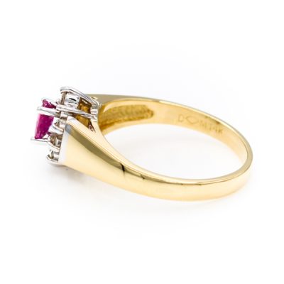 14K Two-Tone Gold Oval Cut Ruby & Diamond Ring [OECR10133-12]