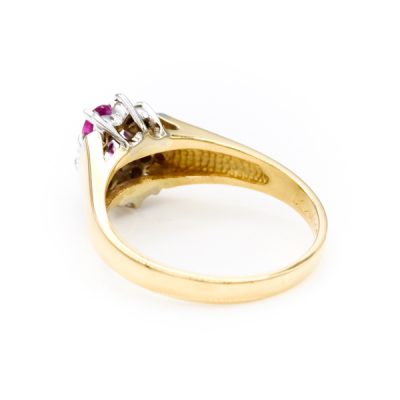 14K Two-Tone Gold Oval Cut Ruby & Diamond Ring [OECR10133-12]