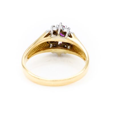 14K Two-Tone Gold Oval Cut Ruby & Diamond Ring [OECR10133-12]