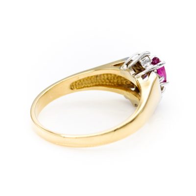 14K Two-Tone Gold Oval Cut Ruby & Diamond Ring [OECR10133-12]