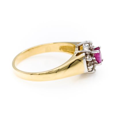 14K Two-Tone Gold Oval Cut Ruby & Diamond Ring [OECR10133-12]