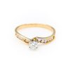 14K Two-Tone Gold 0.17CT 0.37TW VS2 G to H Round Diamond Ring [OECR10134-12]