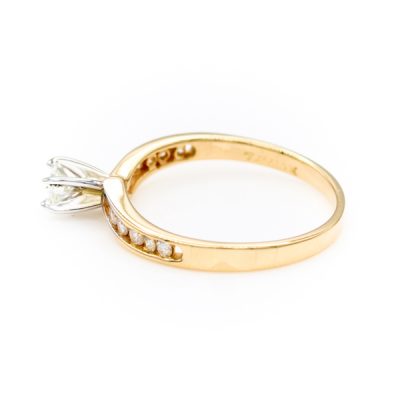 14K Two-Tone Gold 0.17CT 0.37TW VS2 G to H Round Diamond Ring [OECR10134-12]