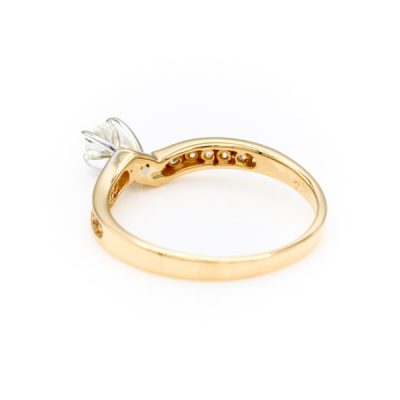 14K Two-Tone Gold 0.17CT 0.37TW VS2 G to H Round Diamond Ring [OECR10134-12]
