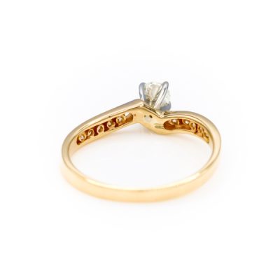 14K Two-Tone Gold 0.17CT 0.37TW VS2 G to H Round Diamond Ring [OECR10134-12]