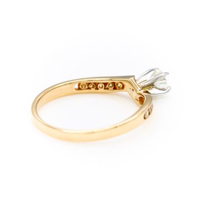 14K Two-Tone Gold 0.17CT 0.37TW VS2 G to H Round Diamond Ring [OECR10134-12]