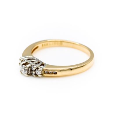 14K Two-Tone Gold 0.09CT 0.20TW SI2 G to H Round Diamond Ring [OECR10135-12]