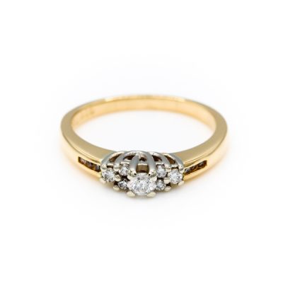 14K Two-Tone Gold 0.09CT 0.20TW SI2 G to H Round Diamond Ring [OECR10135-12]