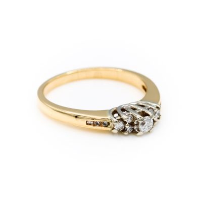 14K Two-Tone Gold 0.09CT 0.20TW SI2 G to H Round Diamond Ring [OECR10135-12]